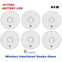 Wireless Interlinked Smoke Alarm 10 Years Battery Interconnected Smoke Detector with LED Indicator & Silence Button VS02F