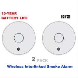 Wireless Interlinked Smoke Alarm 10 Years Battery Interconnected Smoke Detector with LED Indicator & Silence Button VS02F