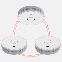 Wireless Interlinked Smoke Alarm 10 Years Battery Interconnected Smoke Detector with LED Indicator & Silence Button VS02F