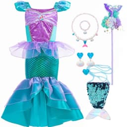 Halloween Little Mermaid Ariel Princess Costume Kids Dress For Girls Cosplay Children Carnival Birthday Party Mermaid Dress