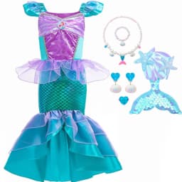 Halloween Little Mermaid Ariel Princess Costume Kids Dress For Girls Cosplay Children Carnival Birthday Party Mermaid Dress