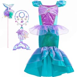 Halloween Little Mermaid Ariel Princess Costume Kids Dress For Girls Cosplay Children Carnival Birthday Party Mermaid Dress