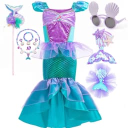 Halloween Little Mermaid Ariel Princess Costume Kids Dress For Girls Cosplay Children Carnival Birthday Party Mermaid Dress