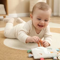 Infants Newborn Gift Soft Cotton Baby Sensory Toy Activity Cube Rattle Teething Book Mirror Crinkle Paper Early Development Toy