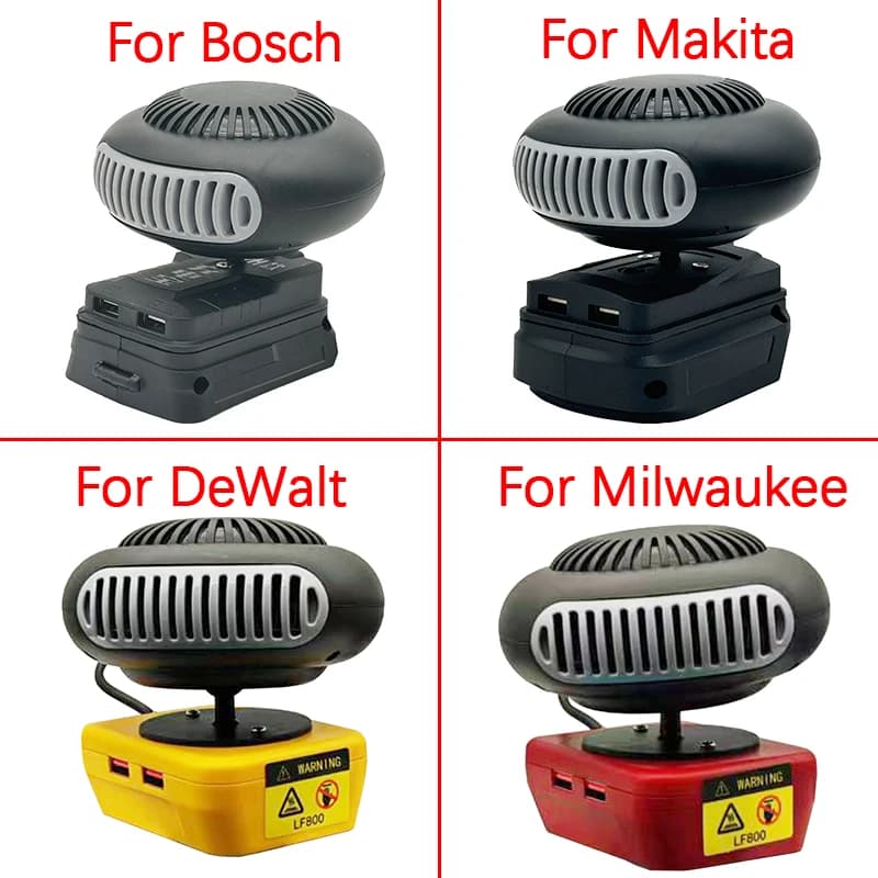 Portable Lithium Electric Power Warm Air Blower Fan Heater Hot&Cold Wind Dual Mode for Makita for Bosch for DeWalt for Milwaukee