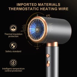 Negative Ion Blow Dryer 3rd Gear Professional Hair Dryer with Hot Cold Wind Air Brush Function Strong Power Salon Tool