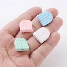 10Pcs/Lot Baby Silicone Beads 17x20mm Rainbow Food Grade Teether Beads for Bbay DIY Pacifier Chain Accessories Teething Toys