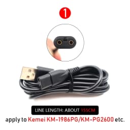 Original USB Power Charger Cable for Kemei 1986PG 1949 2028 2026 Professional Hair Clipper Hair Trimmer Machine Accessories