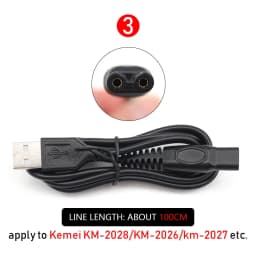 Original USB Power Charger Cable for Kemei 1986PG 1949 2028 2026 Professional Hair Clipper Hair Trimmer Machine Accessories