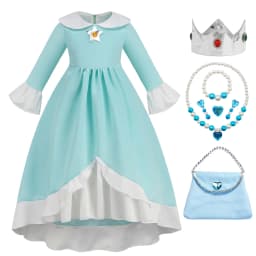Peach Princess Dress Girl 2-10 Yrs Daisy Cosplay Costume Rosalina Dress Up Clothes Children Birthday Theme Party Carnival Outfit