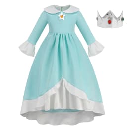 Peach Princess Dress Girl 2-10 Yrs Daisy Cosplay Costume Rosalina Dress Up Clothes Children Birthday Theme Party Carnival Outfit