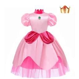 Peach Princess Dress Girl 2-10 Yrs Daisy Cosplay Costume Rosalina Dress Up Clothes Children Birthday Theme Party Carnival Outfit