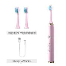 Tongwode Electric Sonic Toothbrush USB Rechargeable Waterproof Electronic Ultrasonic Whitening Tooth Brushes Replacement Heads