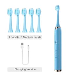 Tongwode Electric Sonic Toothbrush USB Rechargeable Waterproof Electronic Ultrasonic Whitening Tooth Brushes Replacement Heads