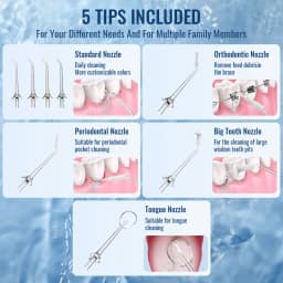 Dental Oral Irrigator Household Water Flosser Oral Cleaning Machine 5 Nozzles 3 Modes USB Rechargeable 300ml Water Tank