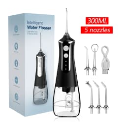 Dental Oral Irrigator Household Water Flosser Oral Cleaning Machine 5 Nozzles 3 Modes USB Rechargeable 300ml Water Tank