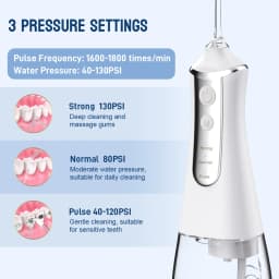 Dental Oral Irrigator Household Water Flosser Oral Cleaning Machine 5 Nozzles 3 Modes USB Rechargeable 300ml Water Tank