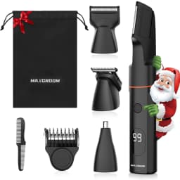 MAXGROOM 4 in 1 Body Hair Trimmer Kit for Men Pubic Hair Shaver Nose Beard Trimmer Electric IPX6 Waterproof Groin Shaver for Man