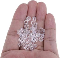 300Pcs S Clips Rubber Band Clips Plastic Connectors Refills Bracelet Loom Clips for Loom Bracelets Rubber Bands Refill Kit