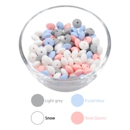 50pcs/lot 12mm Silicone lentil Beads Silicone BPA Free DIY Charms Newborn Nursing Accessory Teething Necklace Teething Toy