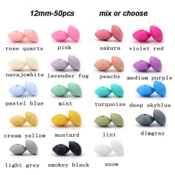 50pcs/lot 12mm Silicone lentil Beads Silicone BPA Free DIY Charms Newborn Nursing Accessory Teething Necklace Teething Toy