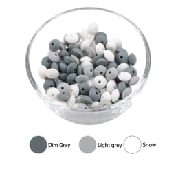 50pcs/lot 12mm Silicone lentil Beads Silicone BPA Free DIY Charms Newborn Nursing Accessory Teething Necklace Teething Toy