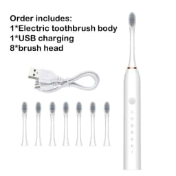 Adult Sonic Electric Toothbrush Ultrasonic Automatic USB Rechargeable IPX7 Waterproof Toothbrush Replaceable Tooth Brush Head