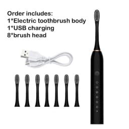 Adult Sonic Electric Toothbrush Ultrasonic Automatic USB Rechargeable IPX7 Waterproof Toothbrush Replaceable Tooth Brush Head