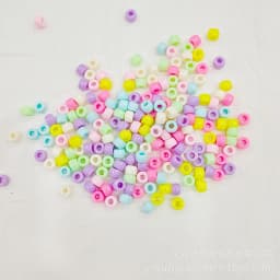 6 * 9mm Rainbow Rubber Band Accessories Bucket Beads Pony Beads Dirty Hair Braids Big Hole Beads Solid Color Transparent DIY