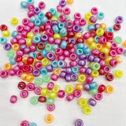 6 * 9mm Rainbow Rubber Band Accessories Bucket Beads Pony Beads Dirty Hair Braids Big Hole Beads Solid Color Transparent DIY