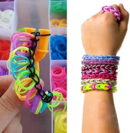 600pcs Colorful Rubber Loom Bands Refill Kit for Boy Girl DIY Craft Gift Set Rubber Band Loom Make Bracelet Children's Toys