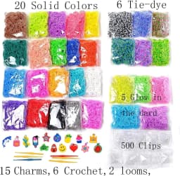 600pcs Colorful Rubber Loom Bands Refill Kit for Boy Girl DIY Craft Gift Set Rubber Band Loom Make Bracelet Children's Toys