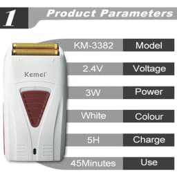 Kemei 3382 Rechargeable Electric Shaver Hair Beard Electric Razor For Men Bald Head Shaving Machine Foil Titanium Cord/Cordless