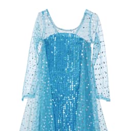 Toddler Shimmering Elsa Maxi Dress Feastured Princess Snow Queen Costume Full Bodice Sequins Embellished Christmas Party Frocks