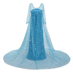 Toddler Shimmering Elsa Maxi Dress Feastured Princess Snow Queen Costume Full Bodice Sequins Embellished Christmas Party Frocks