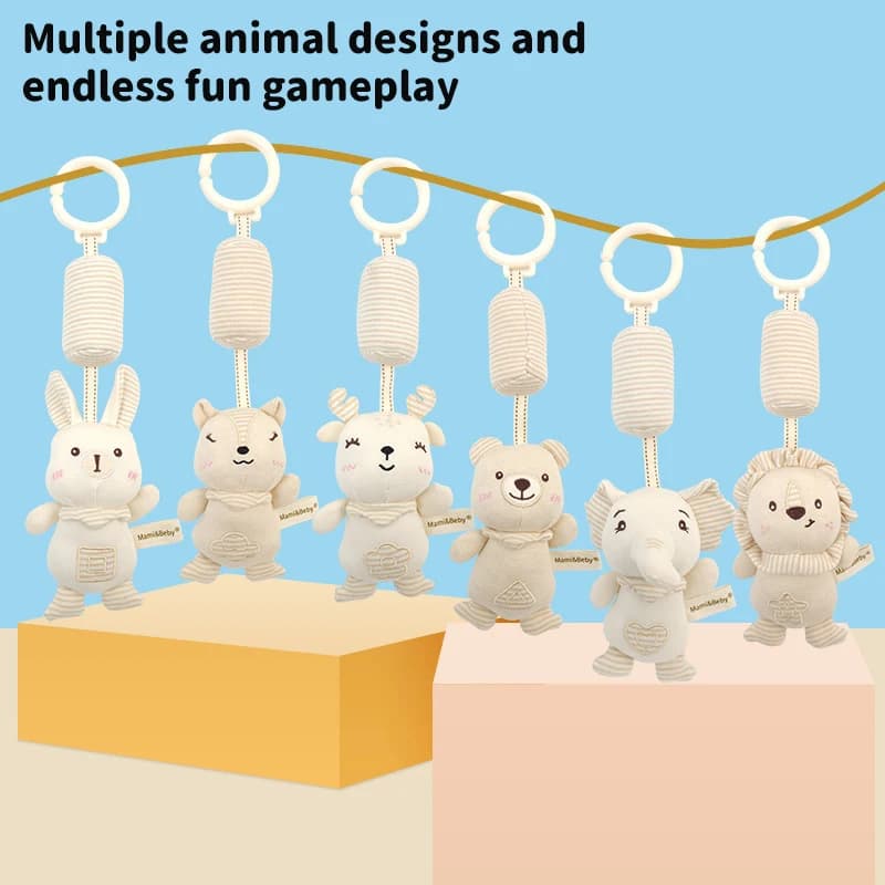 Newborn Baby Rattle Hanging Plush Toy Soft Animal Handbells Rattles Early Education Toys Infant Stroller Bed Crib Baby Toy Gifts