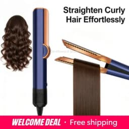 Professional 2 in 1 Hair Dryer Straightener Combo Negative  Flat Iron Long-Lasting Styling Essential Tool for All Hair Textures