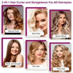 Professional 2 in 1 Hair Dryer Straightener Combo Negative  Flat Iron Long-Lasting Styling Essential Tool for All Hair Textures