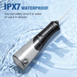 SEJOY Portable Oral Irrigator 5 Modes,350ml Tank Water Flosser for Orthodontics & Sensitive Gums, Wireless, Ideal for Travel, Family, Black