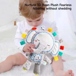 Baby Plush Bell Rattles Toy Baby Tags Stuffed Animal Soft Toy Built-in Rattles Sensory Elephant Plush Bell Toys Sleep Plush Gift