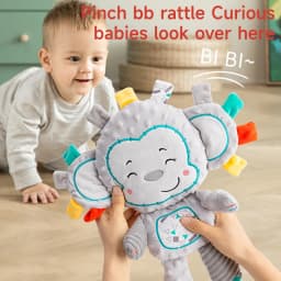 Baby Plush Bell Rattles Toy Baby Tags Stuffed Animal Soft Toy Built-in Rattles Sensory Elephant Plush Bell Toys Sleep Plush Gift