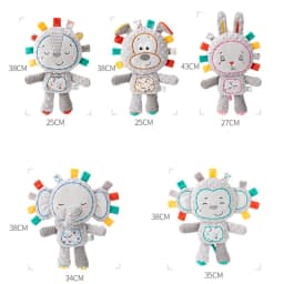 Baby Plush Bell Rattles Toy Baby Tags Stuffed Animal Soft Toy Built-in Rattles Sensory Elephant Plush Bell Toys Sleep Plush Gift
