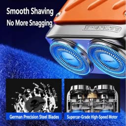 Outdoor Travel Use Magnetic Detachable Cutter Head Razor Double Floating Head Mini Waterproof Portable Electric Shaver for Men
