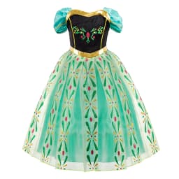 Girls Princess Dress Kids Snow Queen Cosplay Costume Halloween Party Dress Up Outfit with Wig Headband Accessories Set Book Week