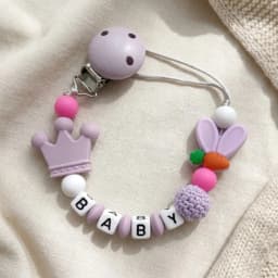 Custom Baby Name Pacifier Clip BPA Free Food Grade Silicone Teether Blue Crown Hedgehog Dummy Chain Soother Leash Toddler Gift