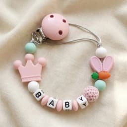 Custom Baby Name Pacifier Clip BPA Free Food Grade Silicone Teether Blue Crown Hedgehog Dummy Chain Soother Leash Toddler Gift
