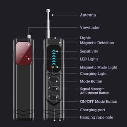 Smart Camera Detector, Anti-Eavesading, Anti-Stealing, Anti-Tracking, Very Suitable for Meeting Rooms, Families, Hotels, Cars