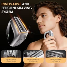 Mini Electric Smart Shaver Razor for Men with 20,000 RPM Motor,LED Display,3 Floating Blades,IPX7 Waterproof,Beard Trimmer Tool