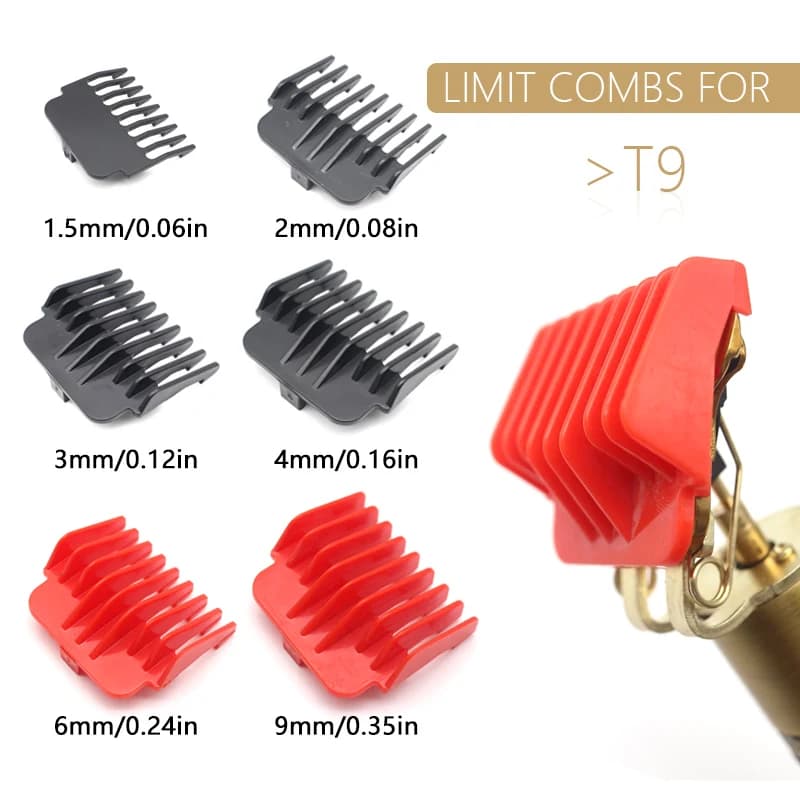 for T9 1.5/2/3/4/6/9 mm Professional Hair Trimmer Limit Comb Guards Trim Beard Hairdresser Hair Cutting Guide Barber Accesories