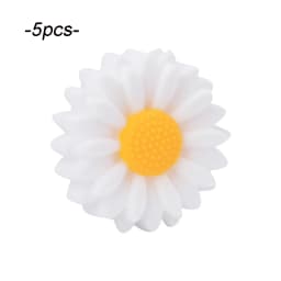 LOFCA Leaf 5pcs/10pcs Sunflower Cute Silicone Beads Daisy Food Grade Leaves Teether BPA-Free Baby Snowman Toy Chain Accessories
